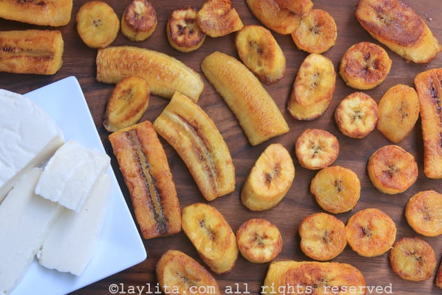 Receta-para-preparar-maduros-fritos-con-queso